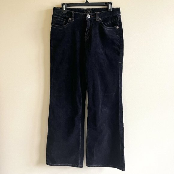 JAG Pants Women’s 10 Petite‎ Black Velour Stretch Bootcut Cordy High Rise - Picture 1 of 7